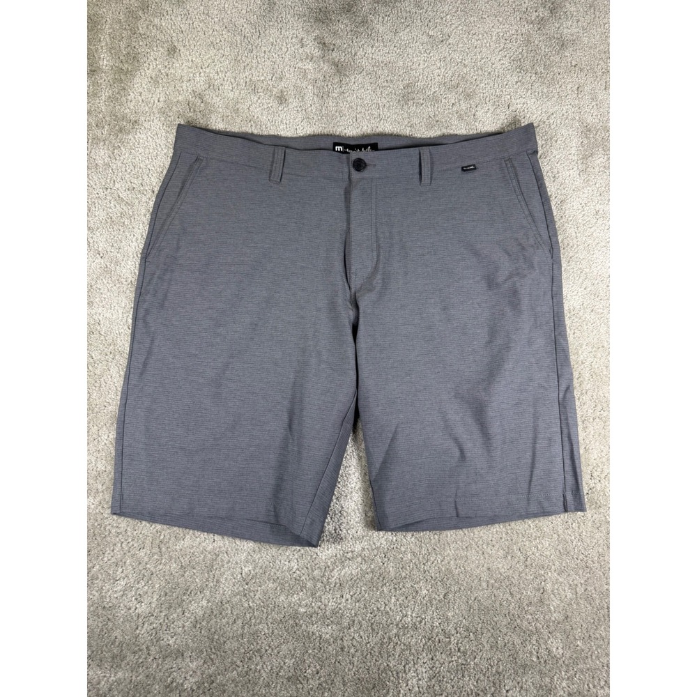 TravisMathew Beck Mens Golf Shorts Grey Size 42 Heathered Performance Stretch